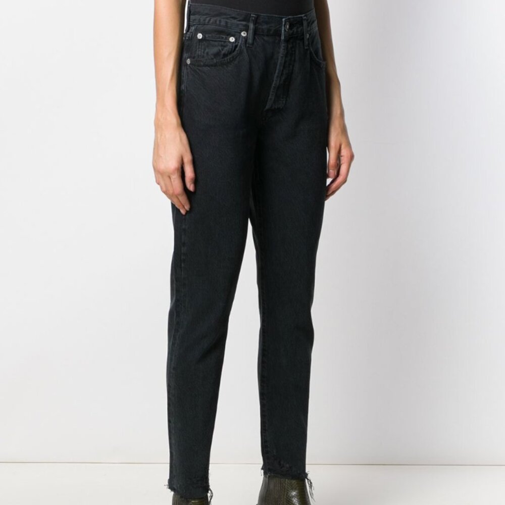 Agolde Jamie straight organic cotton jeans in black